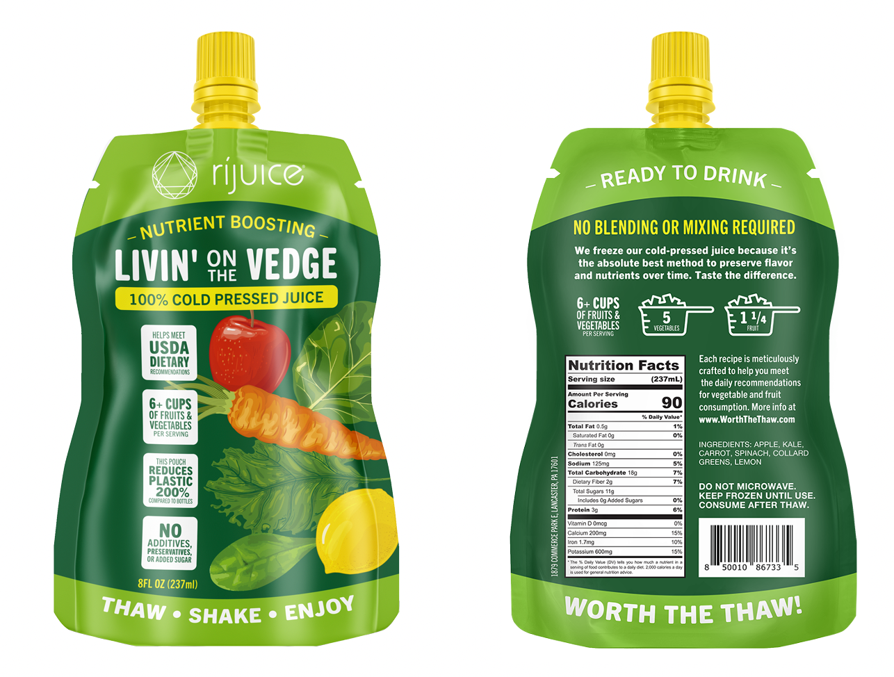 RIJUICE 100% Cold Pressed Frozen Juice Pouches | Livin' On The Vedge